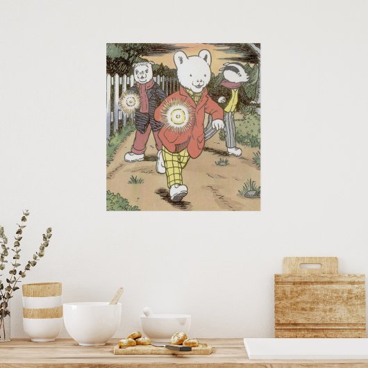 Poster Rupert Bear Bill Badger et Algy Carlin (Cuisine)