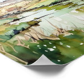 Poster Rural River Watercolor  (Coin)