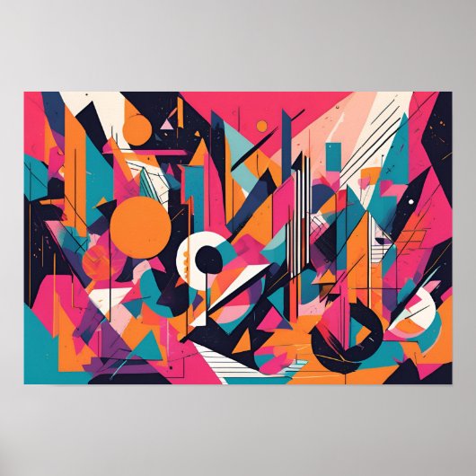 Poster Rush de géométrie néon (Devant)
