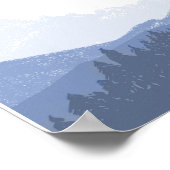 Poster Russe aquarelle Blue Mountain Mariage Bienvenue (Coin)