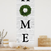 Poster Russe Blanc Bois Bois Maison Boxwood Wreath (Cuisine)