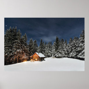 Poster Russe Cabine neige hiver
