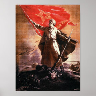 Poster russe de propagande des 2ÈME GUERRE MONDIAL