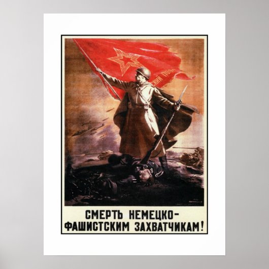Poster russe de propagande des 2ÈME GUERRE MONDIAL (Devant)