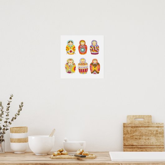 Poster russe des poupées (Cuisine)