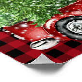 Poster Russe Forêt d'hiver Camion rouge Bienvenue (Coin)