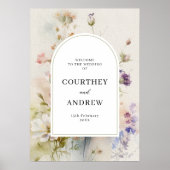 Poster Russe Retro Fleur sauvage Mariage Bienvenue (Devant)