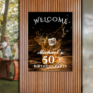Poster Russe Whiskey fête d'anniversaire Bienvenue
