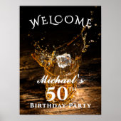 Poster Russe Whiskey fête d'anniversaire Bienvenue (Devant)