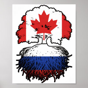 Poster Russia Russian Canadian Canada Tree Roots Flag