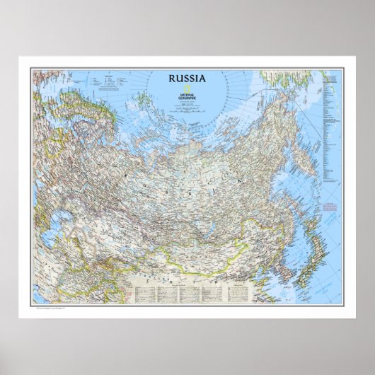 Poster " Russie : 2012/aujourd'hui - Carte murale détaill (Devant)