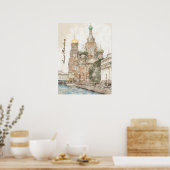 Poster Russie de Saint-Pétersbourg - Vintage voyag (Cuisine)