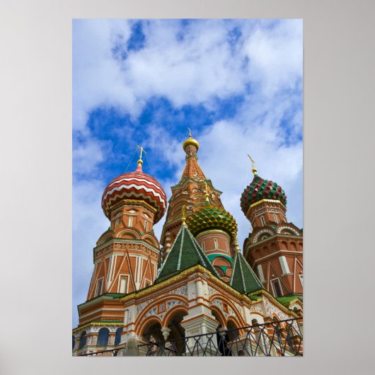 Poster Russie, Moscou, Carré rouge, St Basil's (Devant)