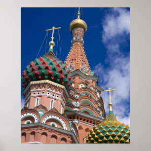 Poster Russie, Moscou, Carré rouge. St Basil's 5