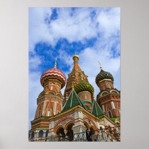 Poster Russie, Moscou, place Rouge, cathédrale Saint-Basi
