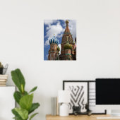 Poster Russie, Moscou, place Rouge. St. Basile 4 (Bureau à domicile)