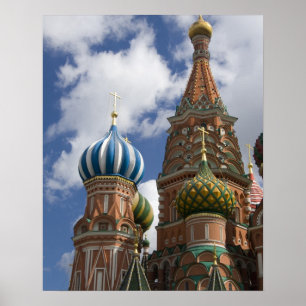 Poster Russie, Moscou, place Rouge. St. Basile 4