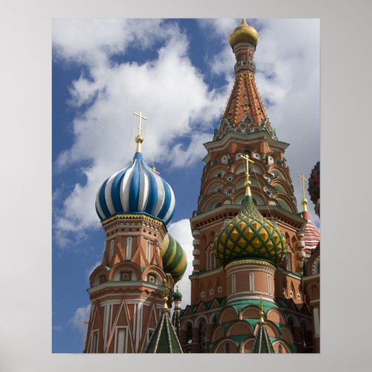 Poster Russie, Moscou, place Rouge. St. Basile 4 (Devant)
