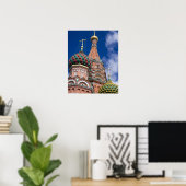 Poster Russie, Moscou, place Rouge. St. Basile 5 (Bureau à domicile)