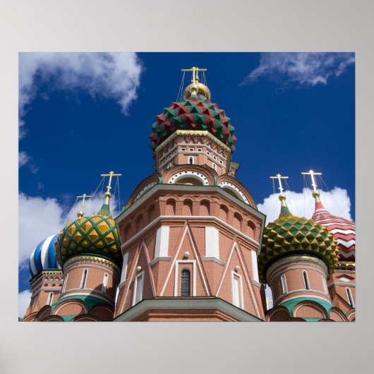 Poster Russie, Moscou, place Rouge. St. Basil's 2 (Devant)