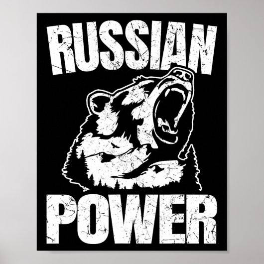 Poster Russie Ours Puissance Gym Russe Bodybuilding Russi (Devant)