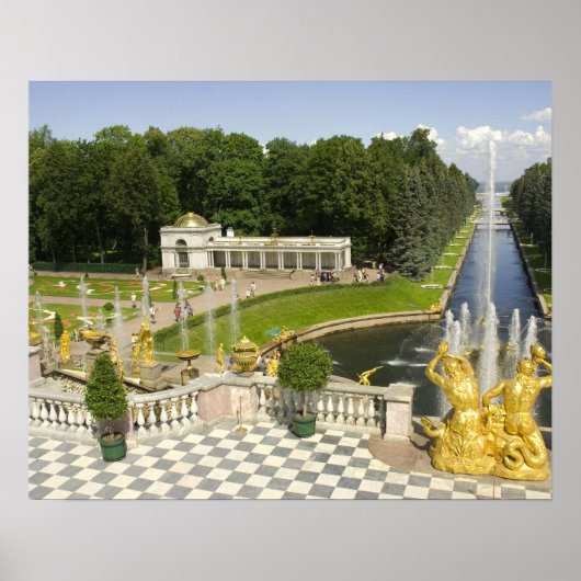 Poster Russie. Petrodvorets. Palais Peterhof. Pierre le (Devant)