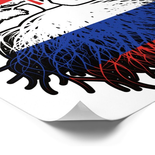 Poster Russie Russie Canada drapeau des racines de l'arbr (Coin)