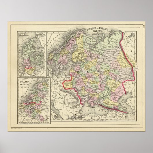 Poster Russie, Suède, Norvège (Devant)