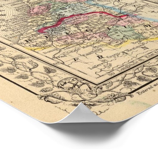 Poster Russie, Suède, Norvège Carte par Mitchell (Coin)