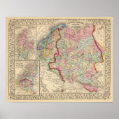 Poster Russie, Suède, Norvège Carte par Mitchell (Devant)