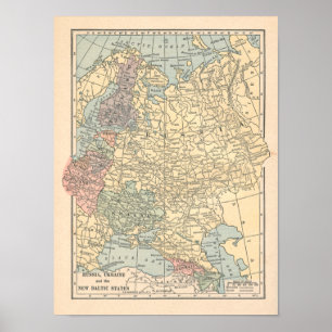 Poster Russie Ukraine Vintage 1923 Carte Imprimer