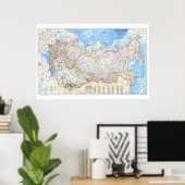 Poster " Russie (Union soviétique) : 1976 Carte classique (Bureau à domicile)
