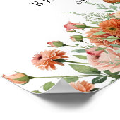 Poster Rust Dahlia Fleurs Sage Chute Calligraphie Bienven (Coin)