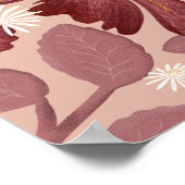 Poster Rust Floral Seamless Pattern Large Flowers Minimal (Coin)