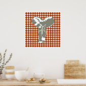 Poster Rust Safari point avec Pop Art Elephant (Cuisine)