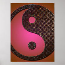 Poster, Rusted Grungy Metal Yin Yang Symbol 2