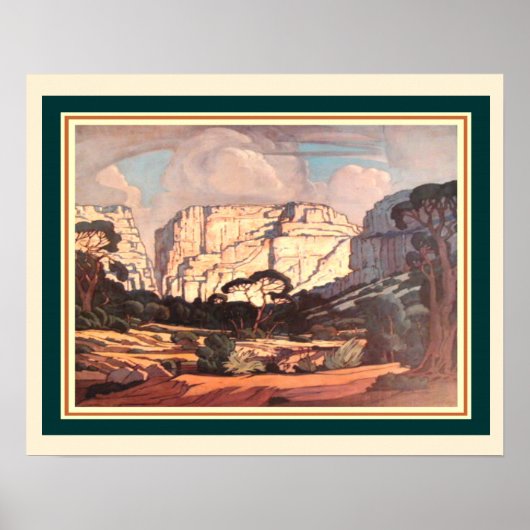 Poster Rustenburg Kloof S. Africa by J.H. Pierneef  16x20 (Devant)