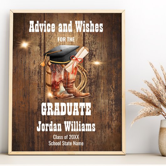 Poster Rustic Advice for the Graduate 