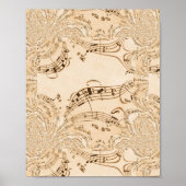 Poster Rustic Antique Musical Notes (Devant)