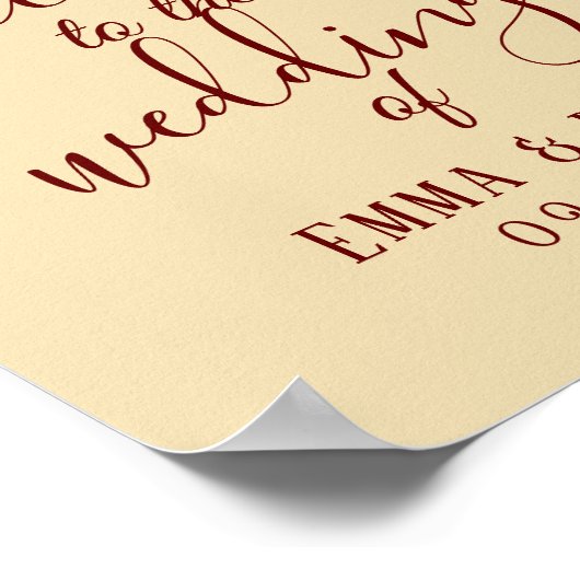 Poster Rustic Automne quitte l'Affiche de bienvenue Maria (Coin)