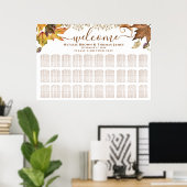 Poster Rustic Autumn Mariage 30 Table Seating (Bureau à domicile)