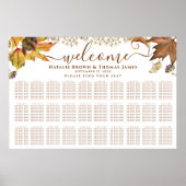 Poster Rustic Autumn Mariage 30 Table Seating (Devant)
