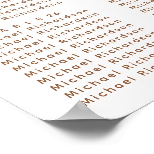 Poster Rustic Autumn Mariage 30 Table Seating (Coin)