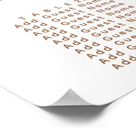 Poster Rustic Autumn Mariage 30 Table Seating (Coin)