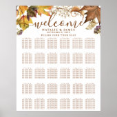 Poster Rustic Autumn Mariage 30 Table Seating (Devant)