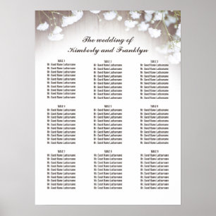 Poster Rustic Baby's Breath Country Wedding Seating Chart