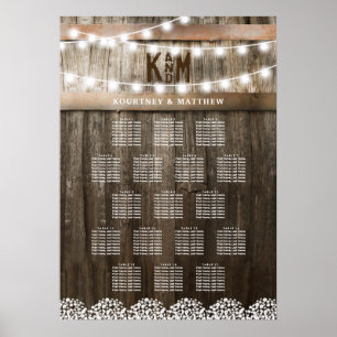 Poster Rustic Babys Respiration Mariage 17 Table Seating