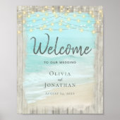 Poster Rustic Beach Ocean Mariage Bienvenue (Devant)