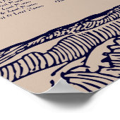 Poster Rustic Beach Ocean Waves Mariage Carte de siège (Coin)