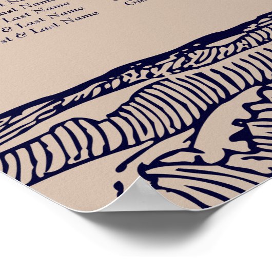 Poster Rustic Beach Ocean Waves Mariage Carte de siège (Coin)